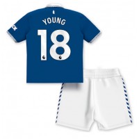 Echipament fotbal Everton Ashley Young #18 Tricou Acasa 2023-24 pentru copii maneca scurta (+ Pantaloni scurti)